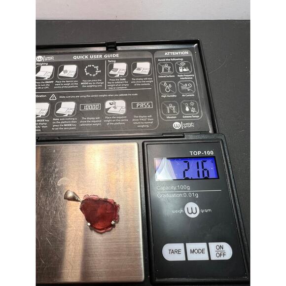 NEW Pink tourmaline sterling silver pendant 2.16 grams - Picture 10 of 10